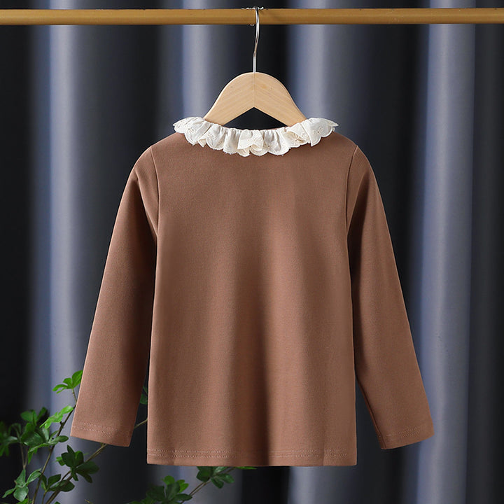 Mädchen Langarmshirt mit Rüschenkragen und charmantem Applikationsdetail Echo Archiv