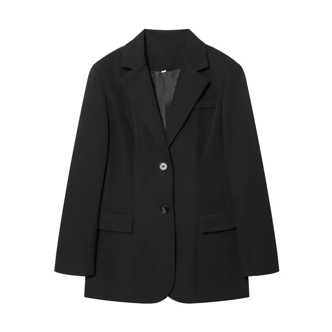Damen eleganter Longline-Blazer mit taillierten Abnähern und Pattentaschen Echo Archiv