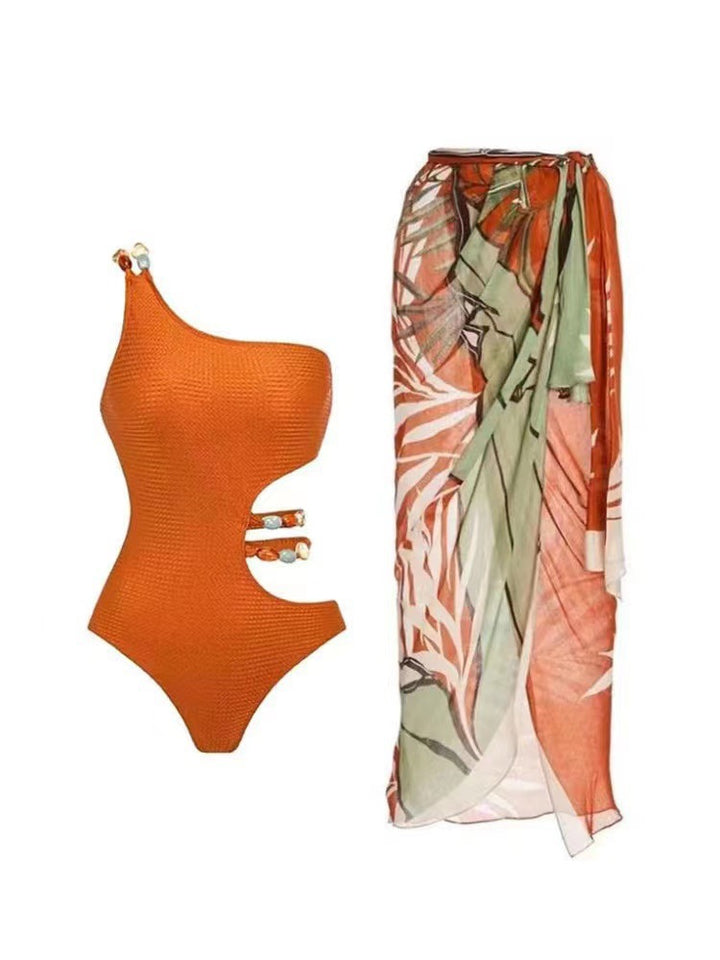 Damen Bikini-Set mit asymmetrischem Oberteil und elegantem Wickelrock Echo Archiv