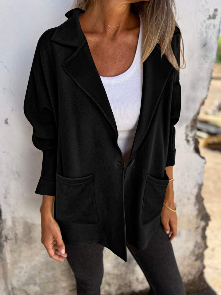 Damen Offene Cape-Cardigan aus Feinstrick mit asymmetrischem Saum und Eingrifftasche Echoarchiv