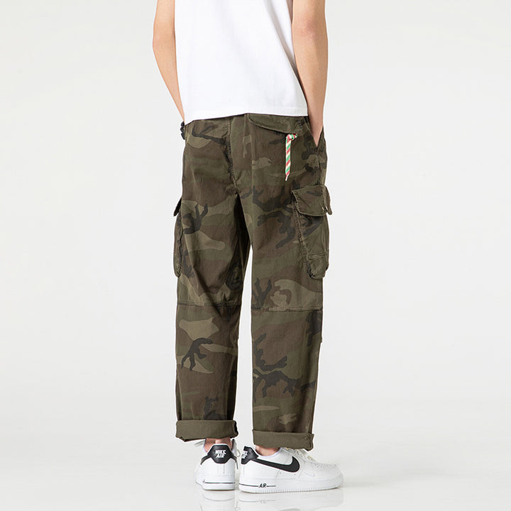 Herren Loose‑Fit Cargohose im Army‑Style mit elastischem Bund, Kordelzug und Multifunktions‑Taschen Echo Archiv
