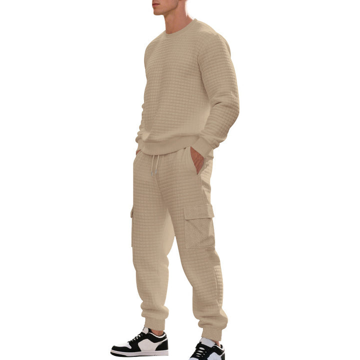 Herren Sportliches Freizeit-Set mit strukturiertem Sweatshirt und Cargo-Hose Echoarchiv