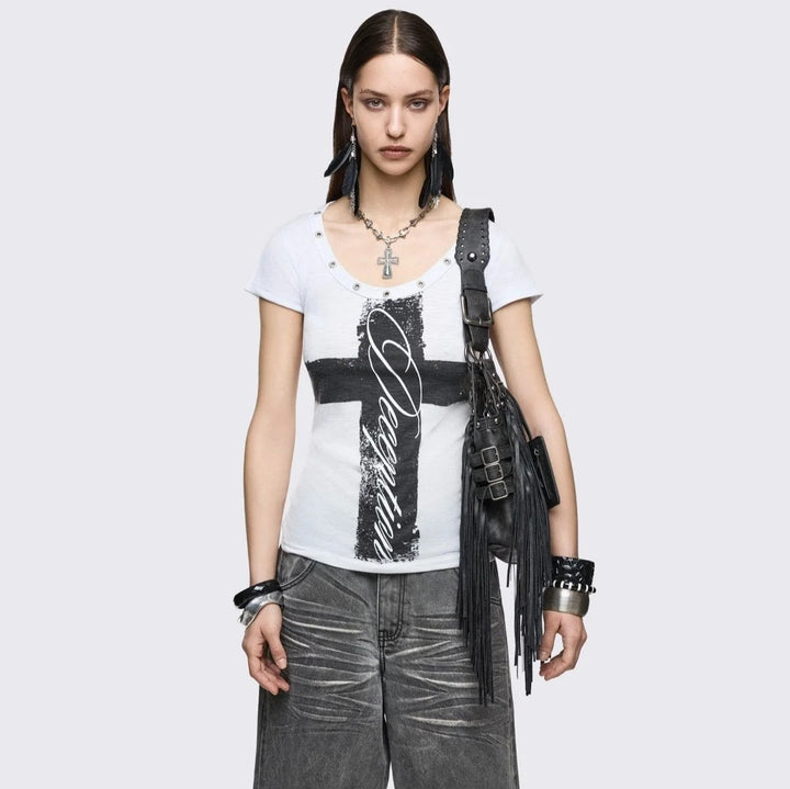 Damen Stylisches Shirt mit kreativem Grafikdesign Echo Archiv
