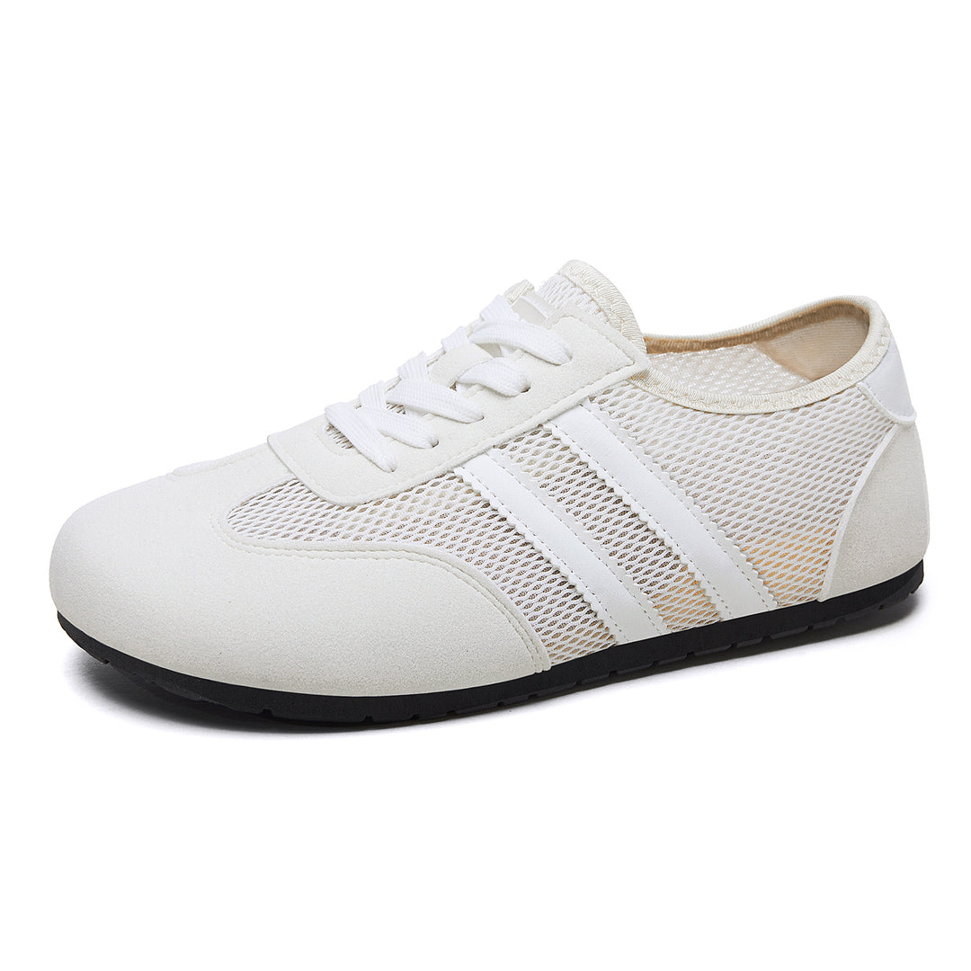 Damen nan retro-sportlicher Low-Top Sneaker mit atmungsaktivem Mesh, Veloursüberzügen und rutschfester Gummilaufsohle Echo Archiv