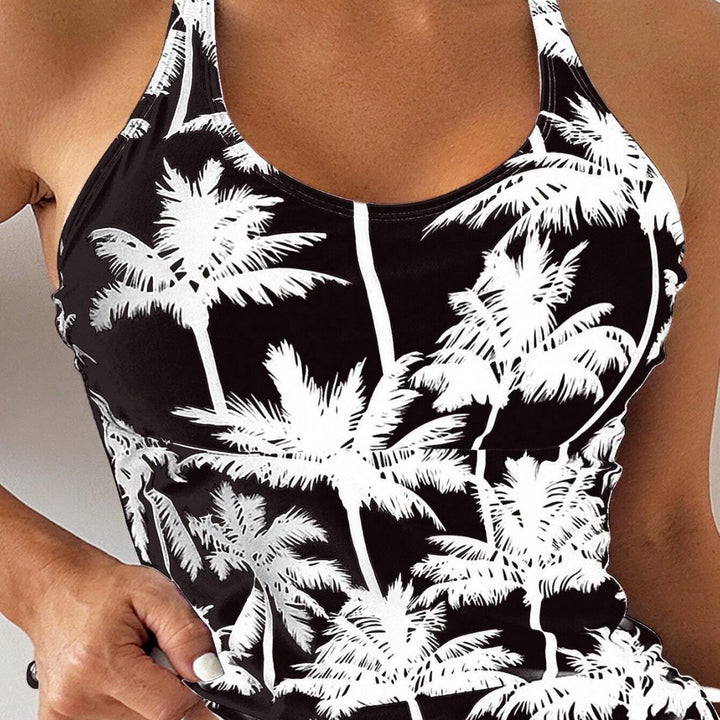 Damen Sportliches Tankini-Set mit verstellbaren Seitenschnüren Echo Archiv