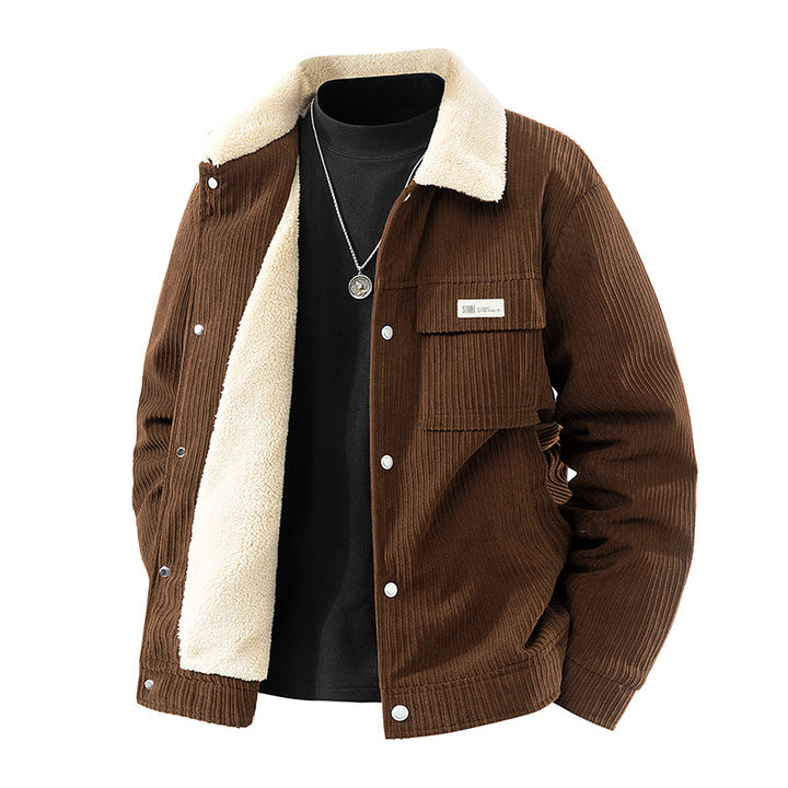 Herren Weiche Cordjacke mit Fleece-Futter Echo Archiv