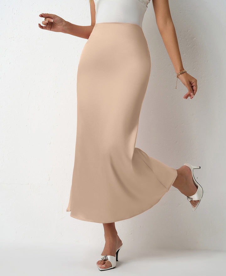 Damen Eleganter Maxirock mit fließendem Schnitt und hohem Bund Echo Archiv