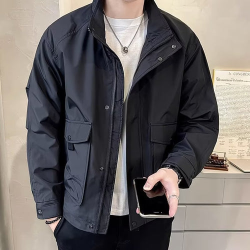 Herren leichte Utility-Jacke mit funktionalen Taschen Echoarchiv