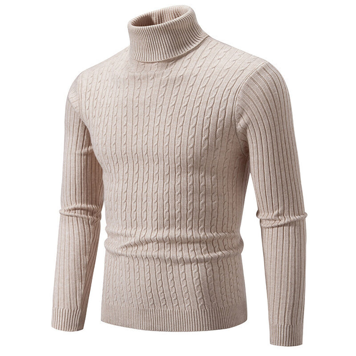 Herren nan Rollkragenpullover mit Zopfstrick und schlanker Passform Echo Archiv