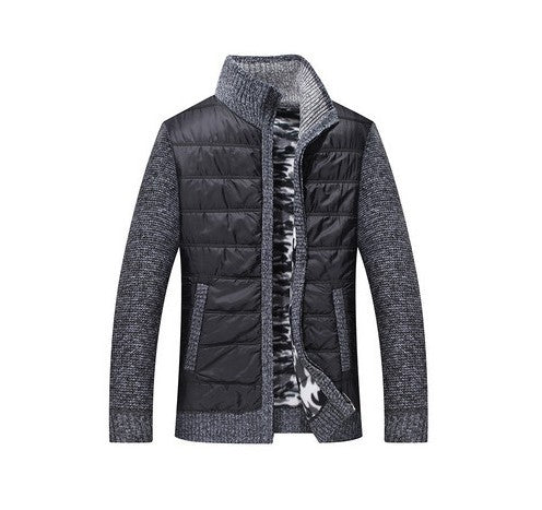 Herren modische Steppjacke mit Strickdetails und hohem Kragen Echoarchiv