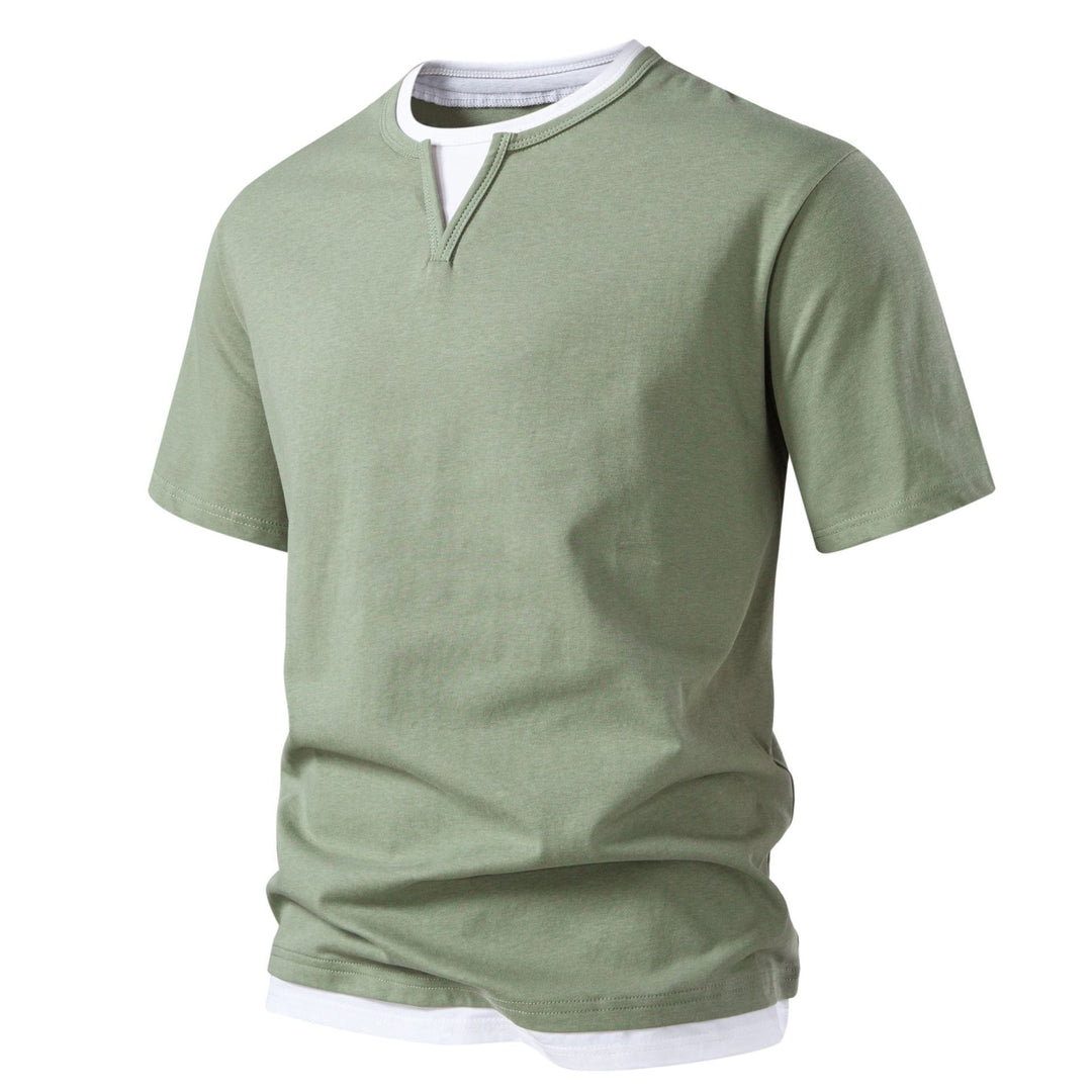 Herren Kurzarmshirt mit modernem Stehkragen Echoarchiv
