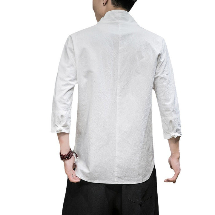 Herren nan modern geschnittene Kimono-Hemdjacke mit V-Kragen und 3/4-Ärmeln Echo Archiv