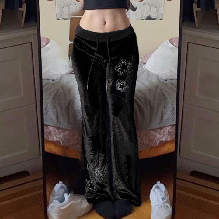 Damen Flare Jogginghose mit funkelnden Sternenapplikationen Echo Archiv