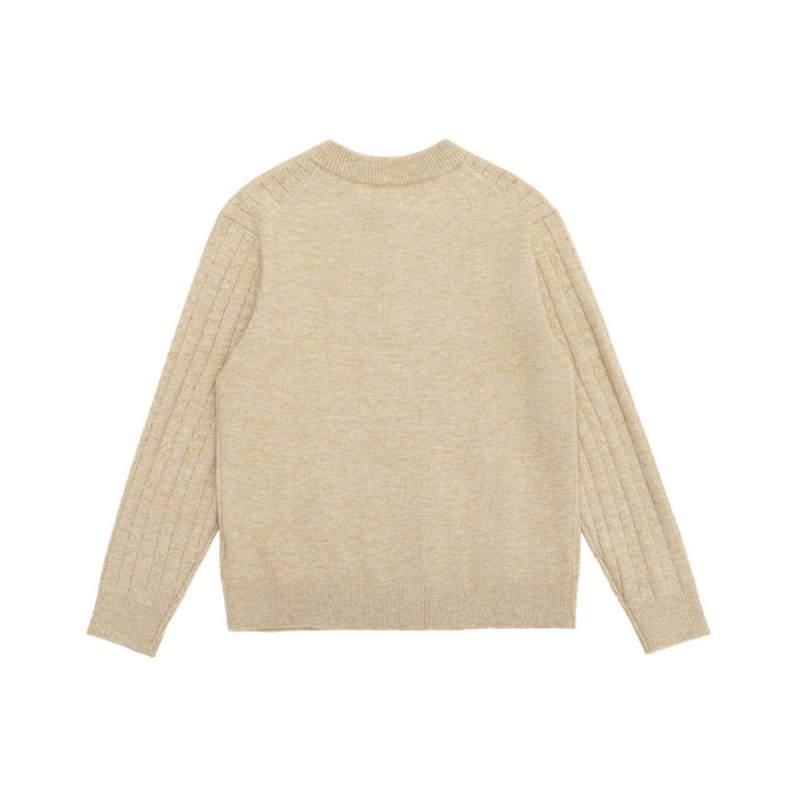 Herren Zopfmuster-Halbzip-Pullover mit Stehkragen und geripptem Saum Echoarchiv