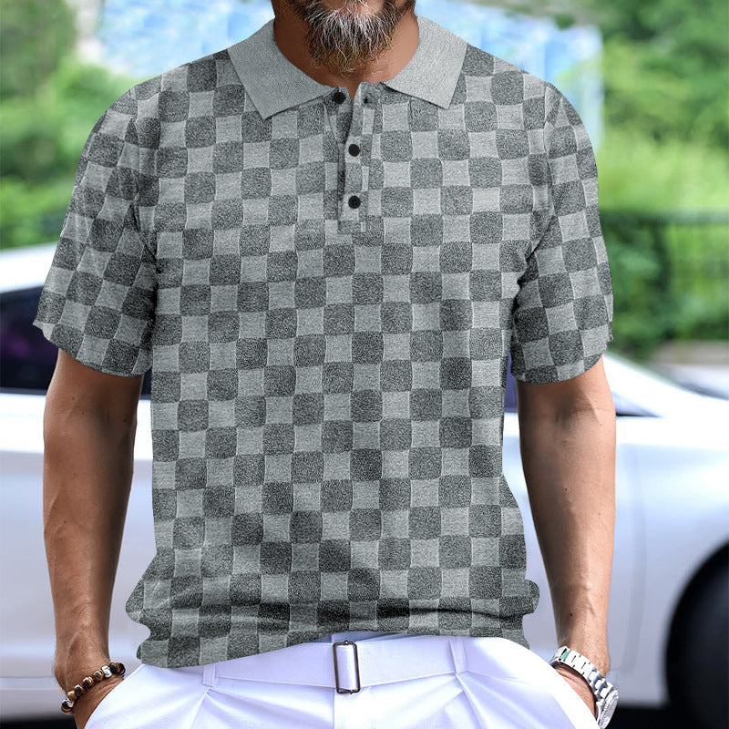 Herren Poloshirt mit strukturiertem Design und Knopfleiste Echoarchiv