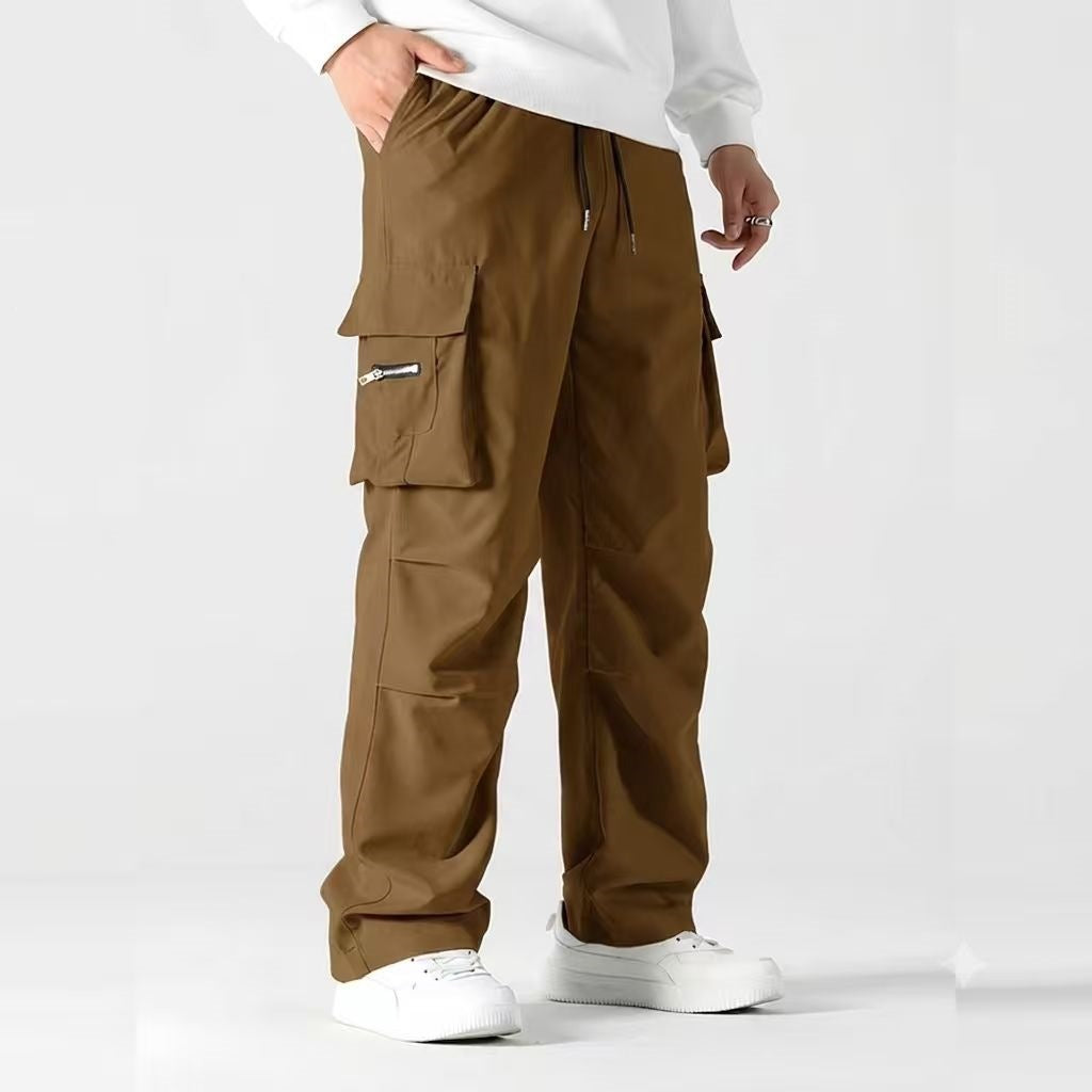 Herren weite Utility-Cargohose mit Tunnelzugbund, Knieabnähern und Multifachtaschen Echo Archiv