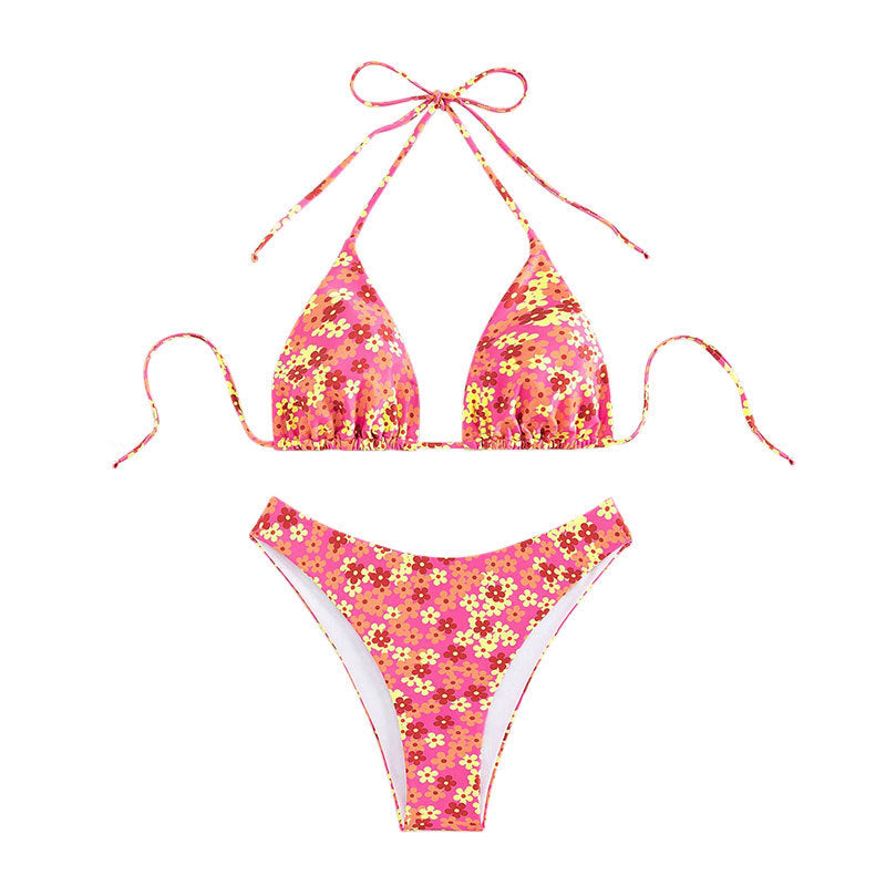 Damen Triangel-Bikini mit hochgeschnittenem Slip und floralem Design Echo Archiv