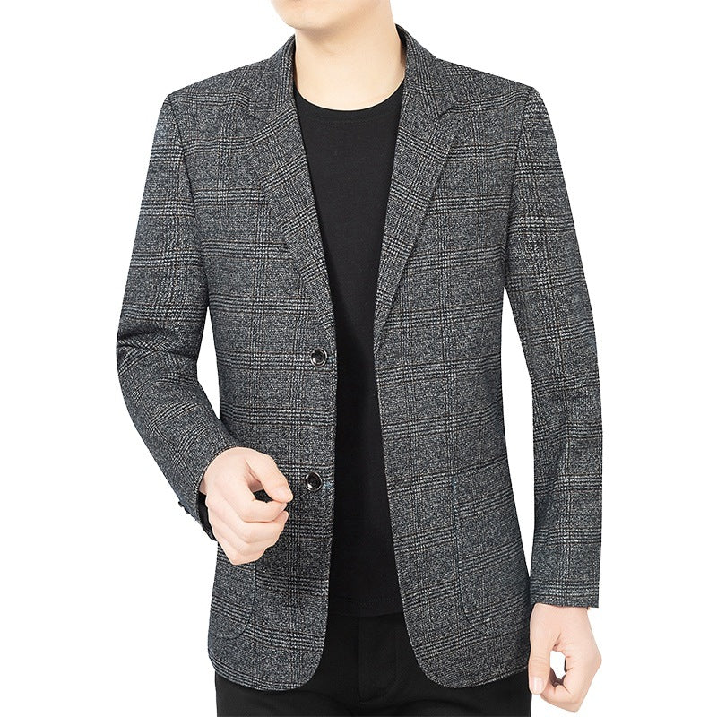 Herren Business-Casual Sakko mit Glencheck und leichtem Stretch – Tianoro