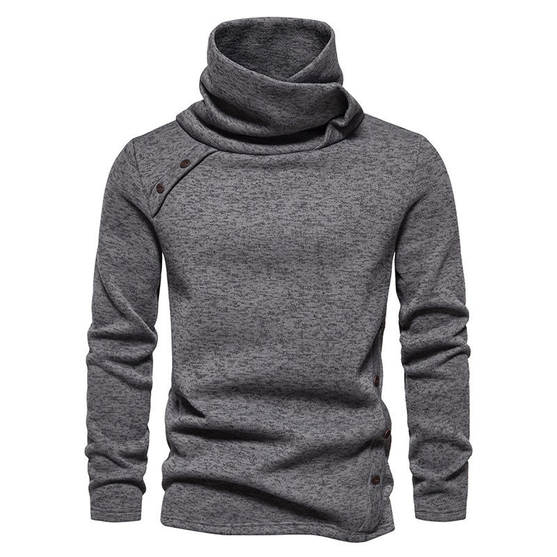 Herren modisches Kapuzenpullover mit asymmetrischem Design und Knopfdetails Echoarchiv