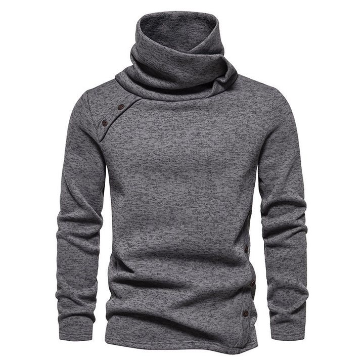 Herren modisches Kapuzenpullover mit asymmetrischem Design und Knopfdetails Echoarchiv