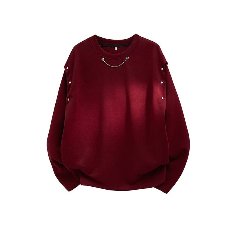 Damen Oversized Sweatshirt mit Ketten-Detail und Druckknopf-Ärmelöffnung Echo Archiv
