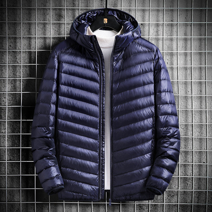 Herren nan ultraleichte Steppjacke mit Kapuze, winddichter Außenhülle und packbarem Thermofutter Echo Archiv