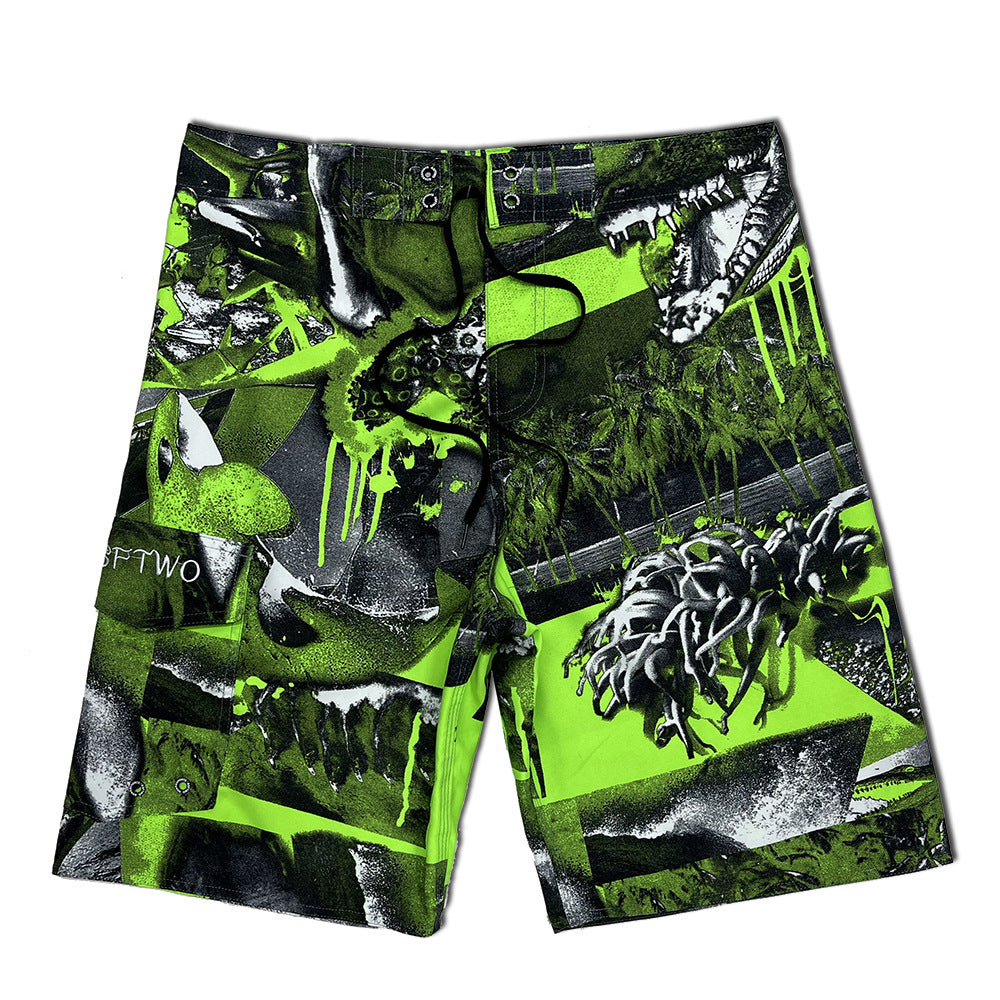 Herren Surf-Shorts mit kreativem Grafikdesign und elastischem Bund Echoarchiv
