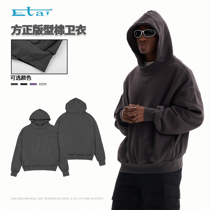 Unisex Minimalistischer Kapuzenpullover im Clean-Look mit verstärktem Kragen Echo Archiv