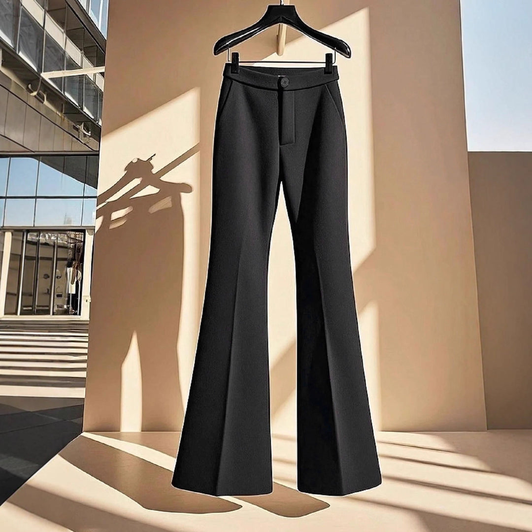Damen elegante Flared-Hose mit hohem Bund und praktischen Eingrifftaschen Echo Archiv