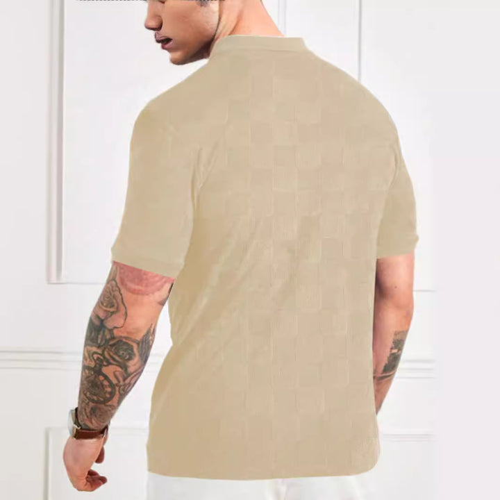 Herren Poloshirt mit strukturiertem Design und modischen Knöpfen Echoarchiv