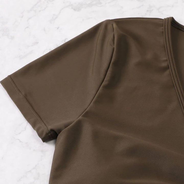 Damen cropped Top mit hohem Bund und Rüschendetails Echo Archiv