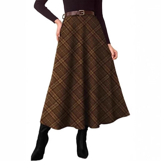 Damen Eleganter Maxi-Rock mit Karomuster Echo Archiv