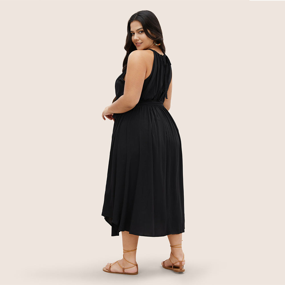 Damen Midikleid mit verstellbarem Träger und elastischem Taillengürtel Echo Archiv