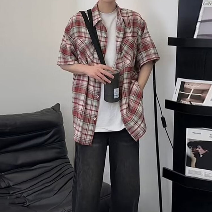 Herren Elegante und lässige Kurzarm-Hemdjacke Echoarchiv