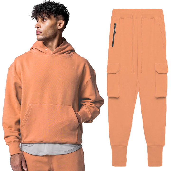 Herren Modischer Kapuzenpullover mit Cargo Jogginghose Echoarchiv