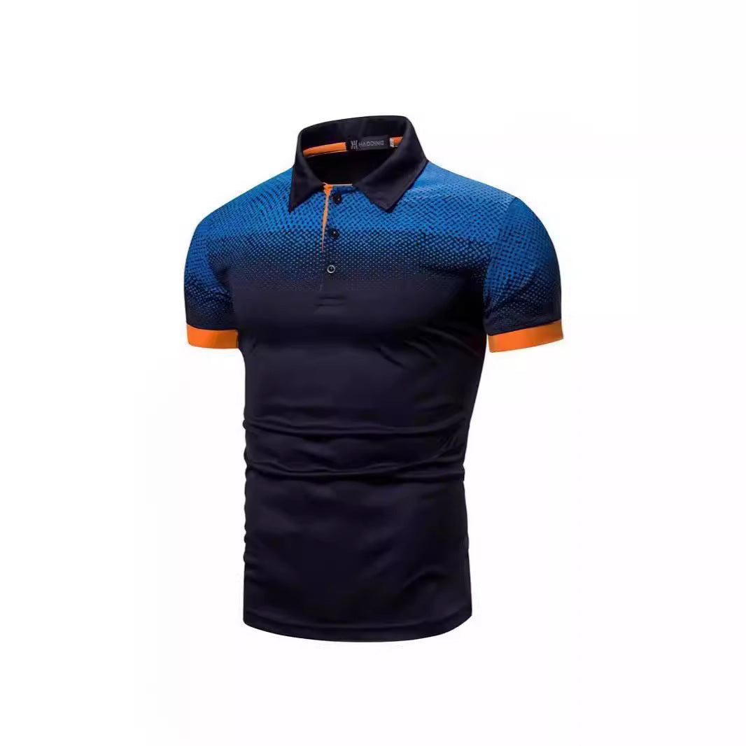 Herren Poloshirt mit dynamischem Farbverlauf und modernen Kontrastdetails Echoarchiv