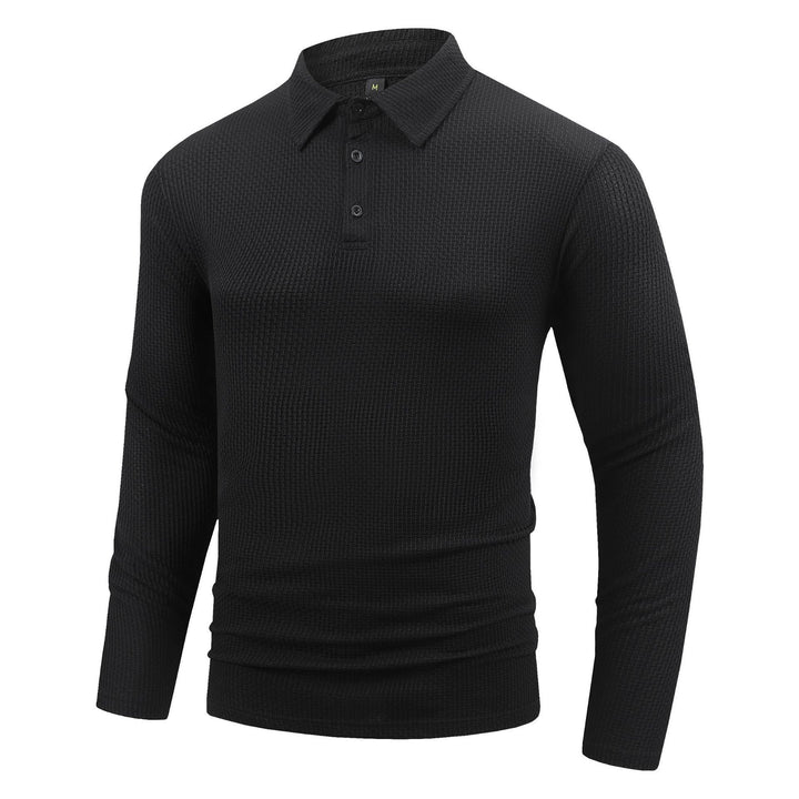 Herren Langarm Poloshirt mit strukturiertem Gewebe Echoarchiv
