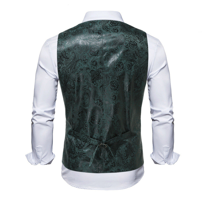 Herren elegante Weste mit floralem Design und Doppelreihe Echoarchiv