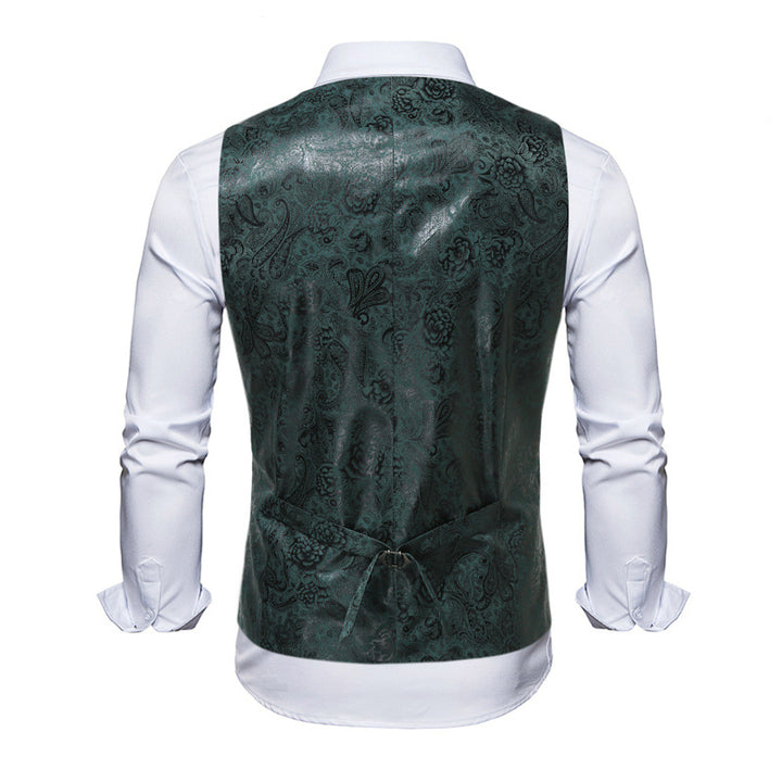 Herren elegante Weste mit floralem Design und Doppelreihe Echoarchiv