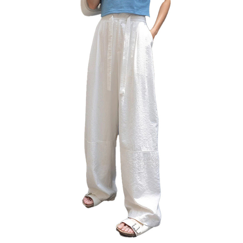 Damen Lässige und bequeme weite Hose mit seitlichem Bindegürtel Echo Archiv
