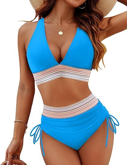 Damen Bikiniset mit verstellbarem Bund und sportlichem V-Ausschnitt Echo Archiv