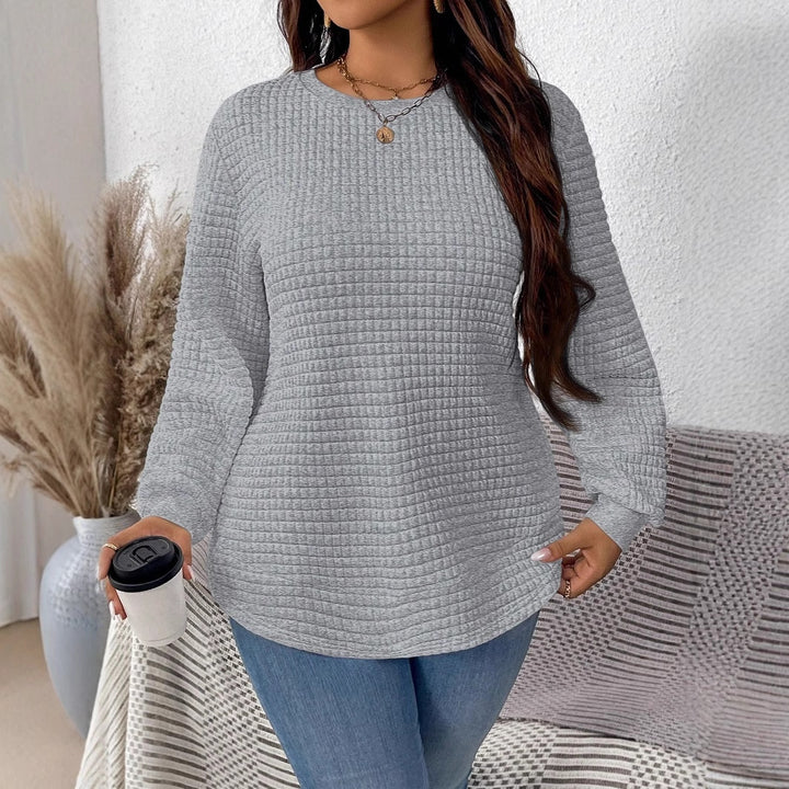 Damen nan Waffelstrick Longsleeve mit Rundhalsausschnitt, leicht A-Linien-Schnitt und gerippten Bündchen Echo Archiv