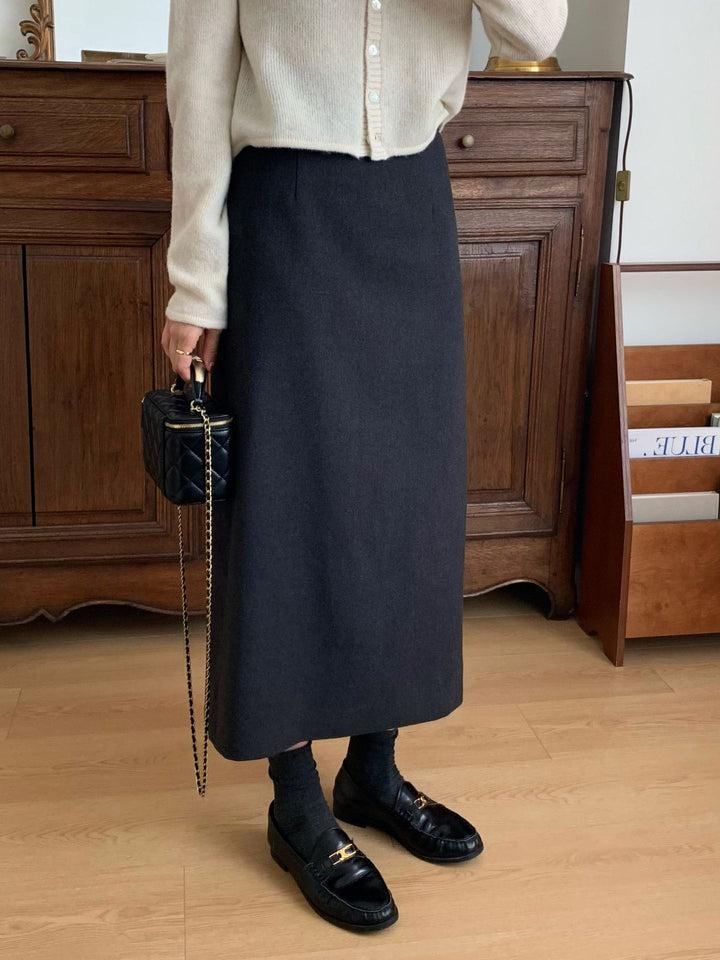 Damen Eleganter Maxi-Rock mit hohem Bund und zeitlosem Schnitt Echoarchiv