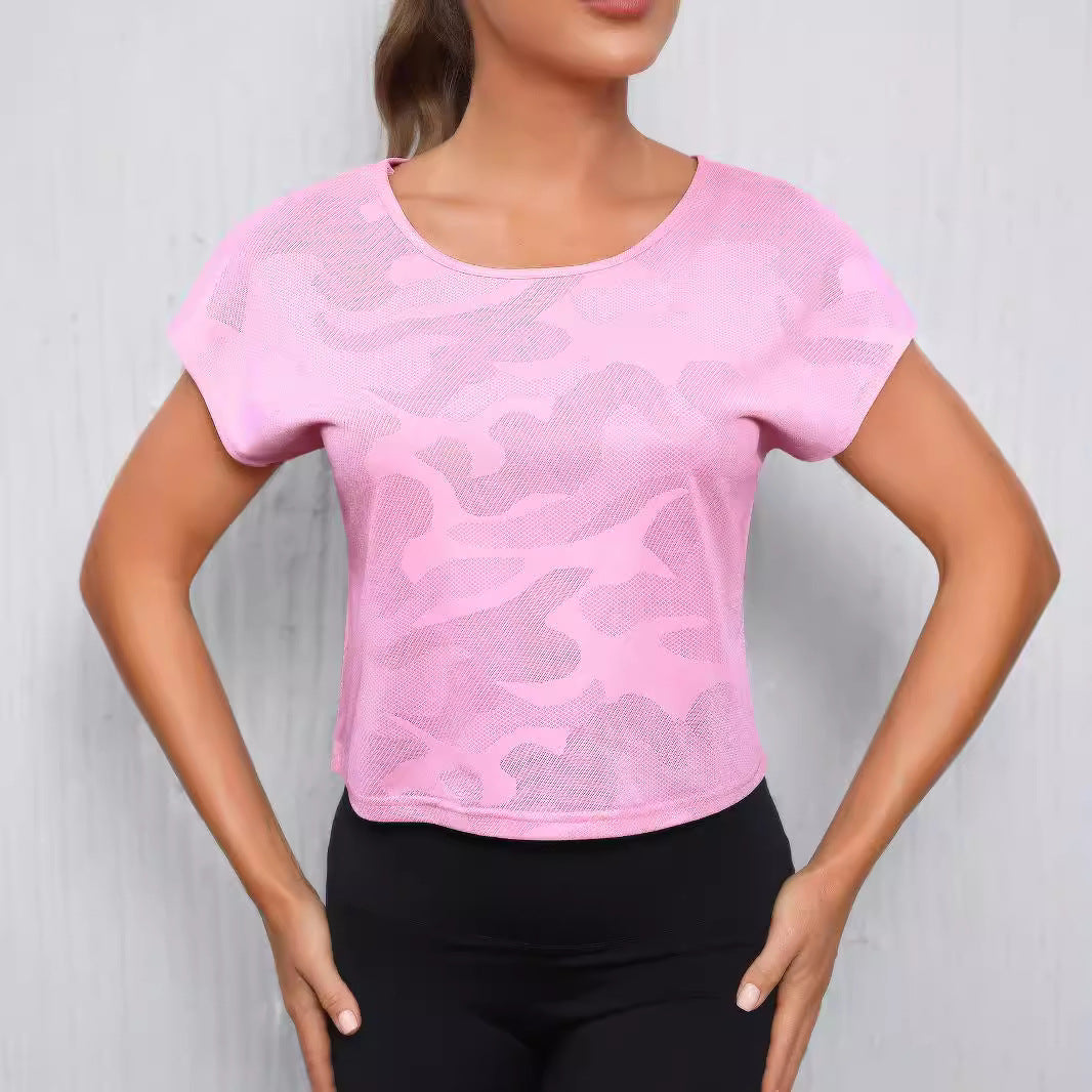 Damen Sportliches Crop-Top mit atmungsaktiver Netzstruktur Echo Archiv