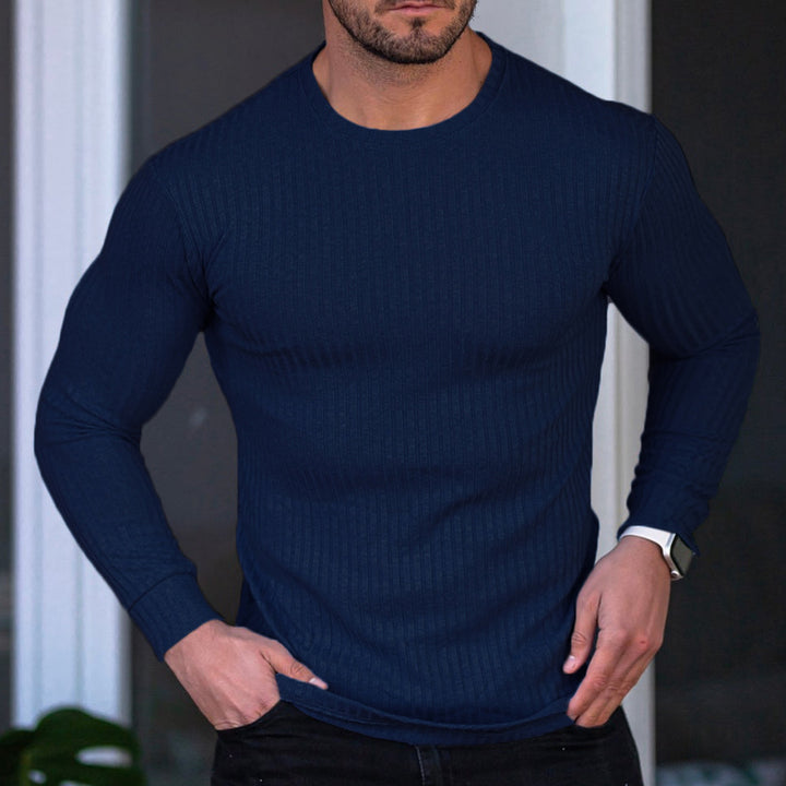 Herren Langarmshirt mit feiner Rippenstruktur Echoarchiv