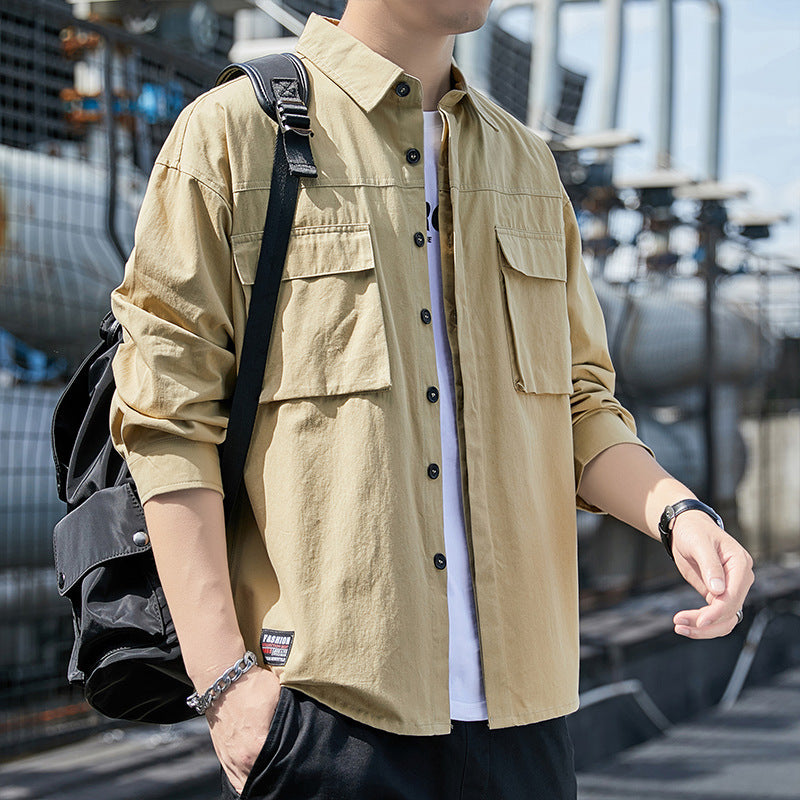 Herren Lässiges Overshirt im Utility‑Look mit Brustklappen und Hemdkragen – Taviero