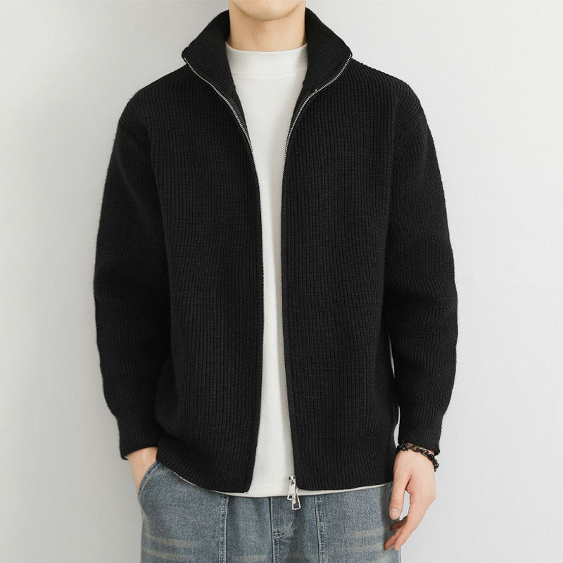 Herren Strickjacke mit Stehkragen und Reißverschluss Echo Archive