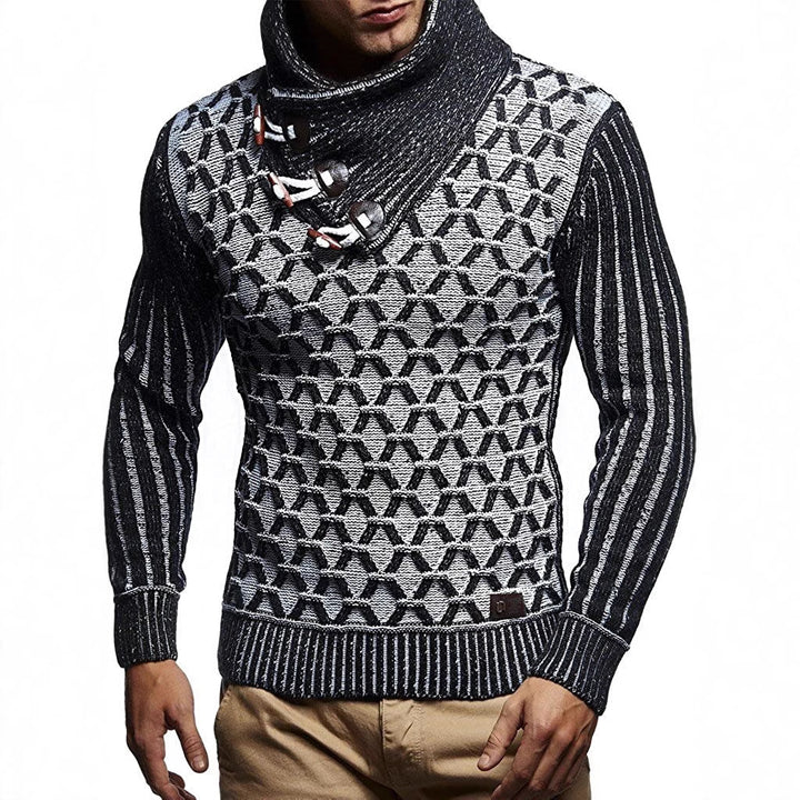 Herren Strickpullover mit innovativem Wellenmuster Echoarchiv
