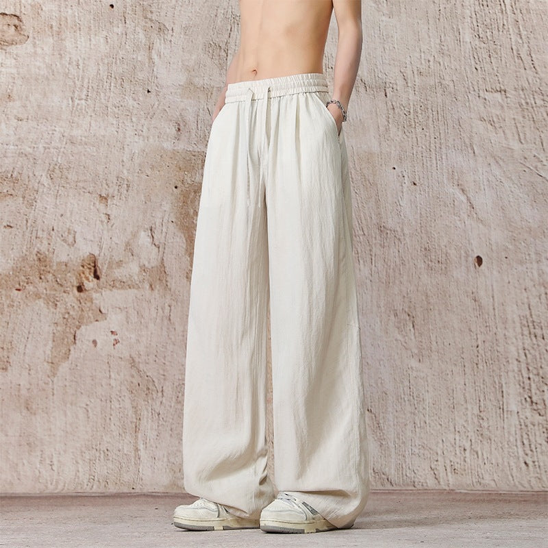 Unisex Weite Leinenoptik-Relaxhose mit Tunnelzugbund & extra weitem Bein Echoarchiv