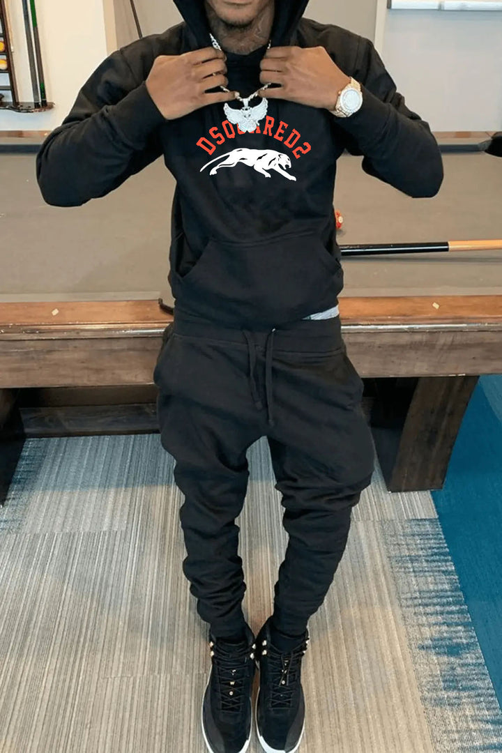 Herren sportliches Hoodie und Jogginghose Set mit funktionalen Taschen Echoarchiv